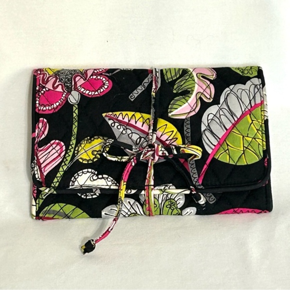 VERA BRADLEY Moon Blooms Quilted Tri-Fold Jewelry Travel All Accessory Case NWOT